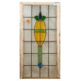 FRENCH ART NOUVEAU STAINED GLASS PANEL