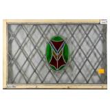 ANTIQUE CONTINENTAL STAINED GLASS PANEL