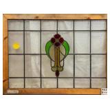 FRENCH ART NOUVEAU STAINED GLASS PANEL