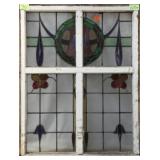 ENGLISH ART NOUVEAU STAINED GLASS PANEL