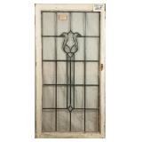 FRENCH ART NOUVEAU LEADED GLASS PANEL