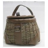 Woven Basket W/Faux Leather