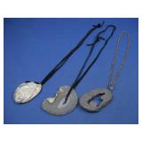 Three Geological Specimen Pendant Necklaces