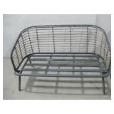 Patio Love Seat Metal W/Wicker Style Woven Back