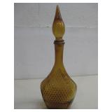 Vtg Amber Glass Genie Bottle Decanter 17'