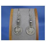 Silver Mecury Dime Earrings 1943-1945 WWII Era