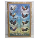 Framed Casta Brava Rooster Art 24.5' x 36.5'
