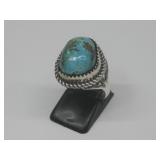 Navajo L.Ganado S.S. Turq Ring Hallmarked