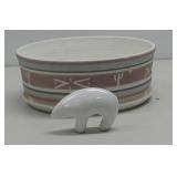 N/A Ceramic Planter Pot & Ceramic Bear Figure See