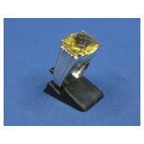 S.S. Citrine Ring Hallmarked 7.5g