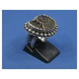 Vtg S.S. Native American Fossil Ring Tested