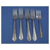 Five Sterling Silver Forks 6.3 Oz Tested See Info