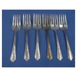 Six Sterling Silver Forks 6.1 Oz. Tested See Info