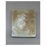 Vtg. Heavy Square Metal Decorative Plaque Seal