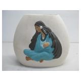 Native American Style Ceramic Vase 11'