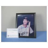 Framed Signed Ted Williams Print W/ COA See Info