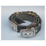 S.S. JB 12 Concho Turq SW Belt 48' Hallmarked