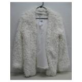 NWT Charlotte Russe White Shaggy Jacket Sz L