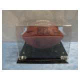 Signed Football In Case W/Glocal COA Sticker