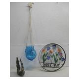 Outdoor Yard Decor Welcome Butterfly & Bottle See
