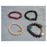 Four Gemstone Bead Bracelets