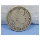 1909 Barber Half Dollar 90% Silver