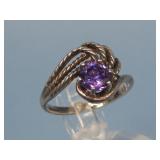 S.S Lavender CZ Ring Hallmarked