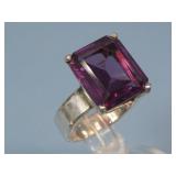 S.S. Synthetic Sapphire Faceted Ring Tested