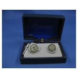 Vtg S.S. Floral Micro Mosaic Cuff Links