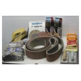 Assorted Sanding Belts, Hand Sanders & More