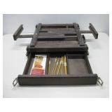 Artist Portable Adjustable Easel W/Brushes
