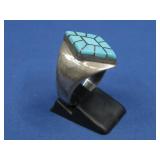 Vtg S.S. Navajo Chris Etsitty Turq. Ring 9.9g