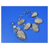 Jasper Rose Quartz Pearl Pendant & Bracelet See