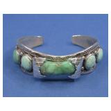 Vtg S.S. Navajo Lee Thompson Turq. Cuff Hallmarked