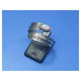 Sterling Silver SW Stone Feather Ring Hallmarked