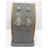 Sterling Silver Filigree Dangle Earrings Hallmark