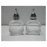 Vtg Cut Glass Salt & Pepper Shakers 3'