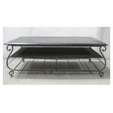 Wooden Coffee Table W/Metal Base See Info