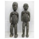 Two Tribal Style Wood Carved Statues See Info