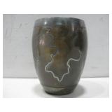 Vtg MCM Polished Brass Vase 6'