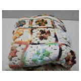 Vtg Afghan Blanket 6.5' x 4.5'