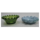 Fenton Beaded Melon Blue Opaline Dish 1' Tall See