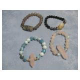 Four Gemstone Bead Bracelets