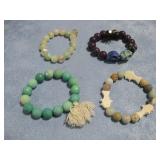 Four Gemstone Bead Bracelets