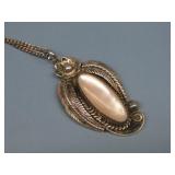 Navajo S.S. M.O.P. Leaf Pendant Necklace