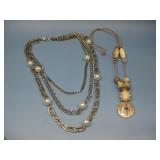 Tribal Statement Necklace W/Layered Chain Necklace