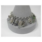 Sterling Silver Multiple Charm Bracelet Tested