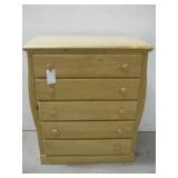 Vtg New Zealand Pine 5-Drawer Dresser See Info