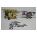 Three Metal Wall Decor Planes Largest 11' x 6'