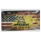 NIP American Flag Dont Tread On Me License Plate